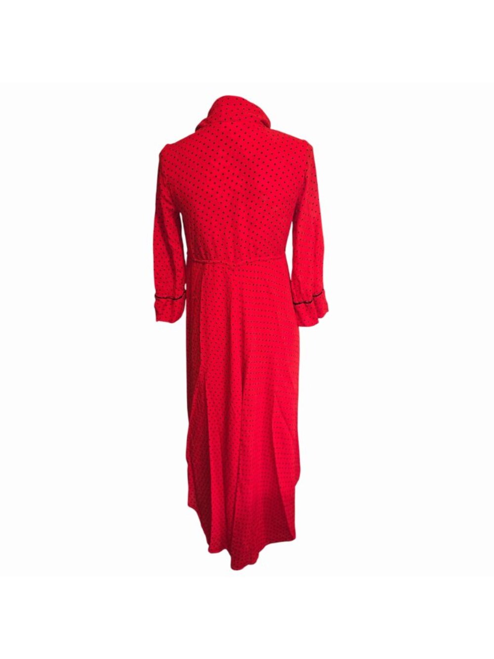 Ganni Mullin Georgette Red Polka Dot Wrap Dress Size 36 Small Chiffon - Picture 2 of 7